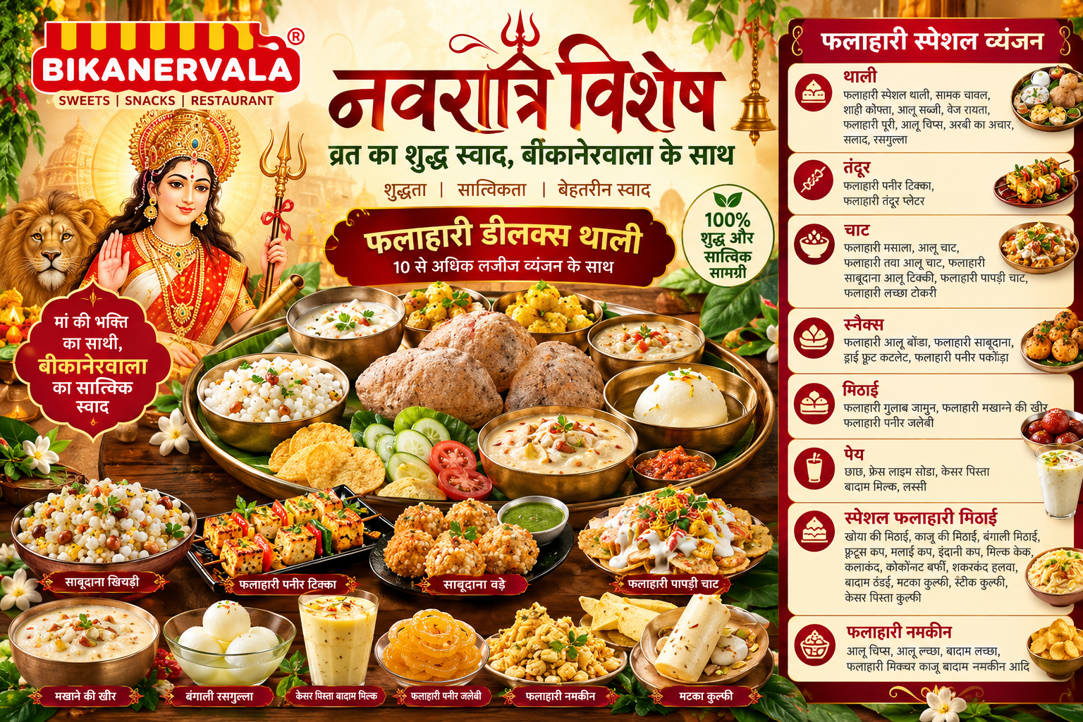 बीकानेरवाला नवरात्रि व्रत स्पेशल फूड थाली