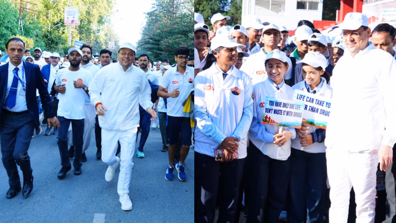 नशामुक्त उत्तराखंड वॉकथॉन देहरादून: सीएम पुष्कर सिंह धामी ने हरी झंडी दिखाकर किया रवाना, युवाओं को दिलाई संकल्प की शपथ