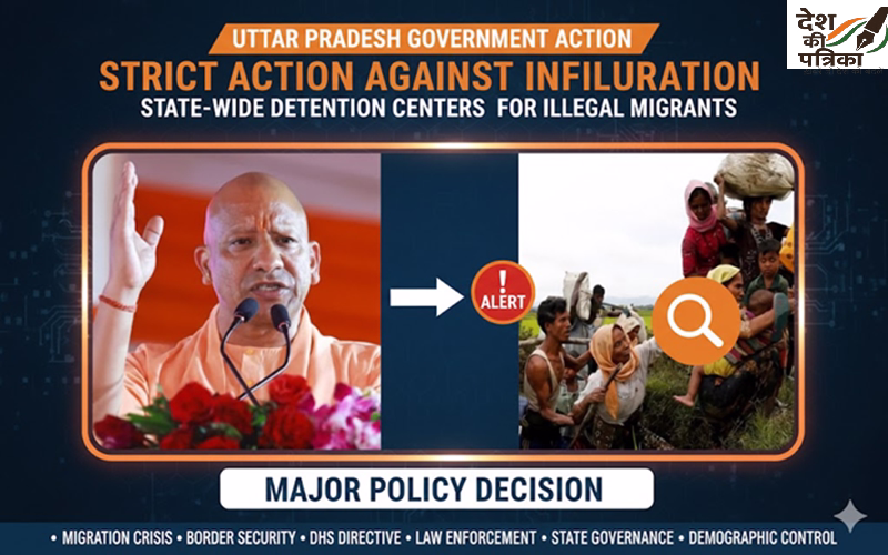 यूपी में घुसपैठ के खिलाफ योगी सरकार का सख्त एक्शन: सभी जिलों में डिटेंशन सेंटर बनेंगे, अवैध प्रवासियों को तुरंत पहचानें – DMs को अलर्ट